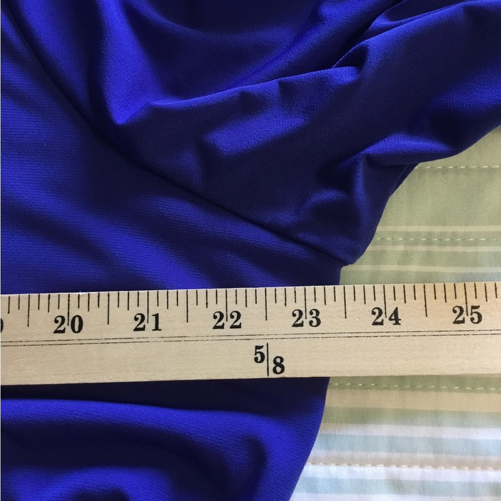 Croft & Barrow XXL Blue 3/4 sleeve blouse pull over w/ rusching detail - Picture 7 of 7